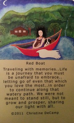 Red boat Wild Spirit Wisdom Oracle Card